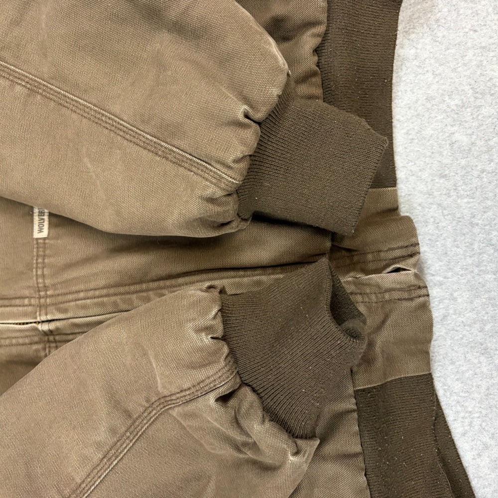 Wolverine Jacket Mens XL Brown Workwear Outdoors Utility Zip Hooded Distressed - Picture 6 of 7